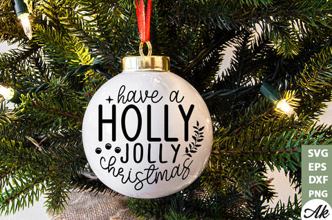 Have a holly jolly Christmas Round Sign SVG akazaddesign 