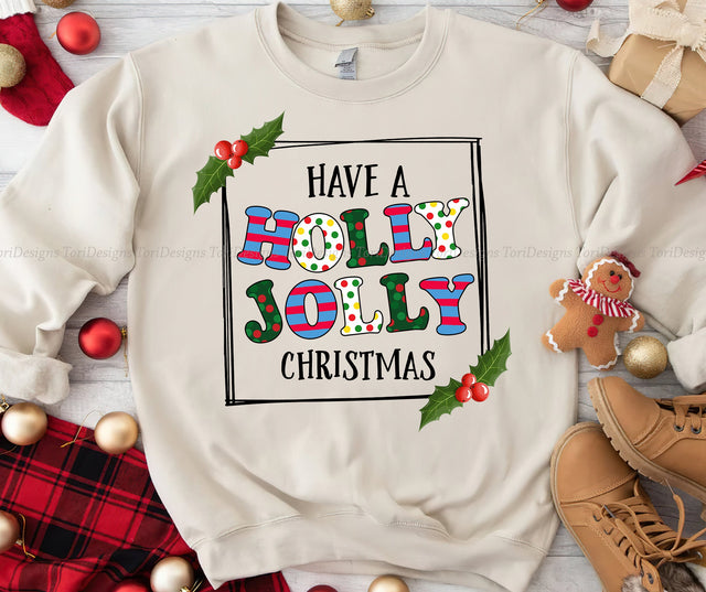 Have A Holly Jolly Christmas Sublimation Design Sublimation ToriDesigns 