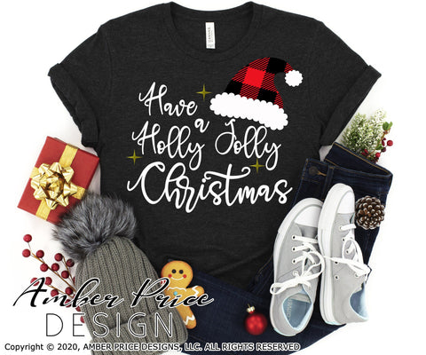 Have a Holly Jolly Christmas SVG PNG DXF | Santa hat SVG | Christmas Winter Shirt SVGs | Amber Price Design SVG Amber Price Design 