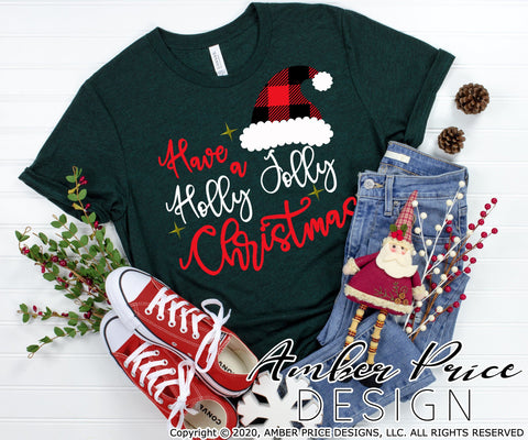 Have a Holly Jolly Christmas SVG PNG DXF | Santa hat SVG | Christmas Winter Shirt SVGs | Amber Price Design SVG Amber Price Design 