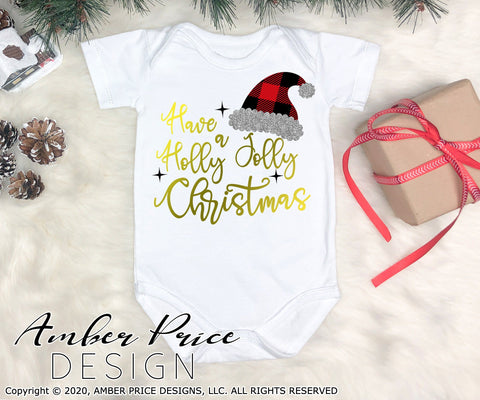 Have a Holly Jolly Christmas SVG PNG DXF | Santa hat SVG | Christmas Winter Shirt SVGs | Amber Price Design SVG Amber Price Design 