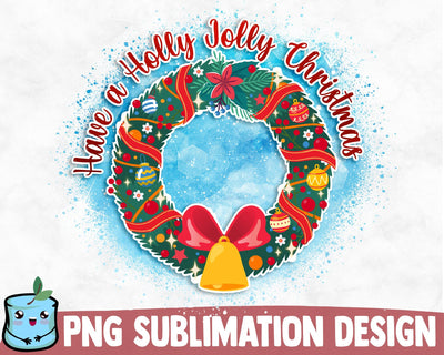 Have A Holly Jolly Christmas Wreath Sublimation Design Sublimation MintyMarshmallows 