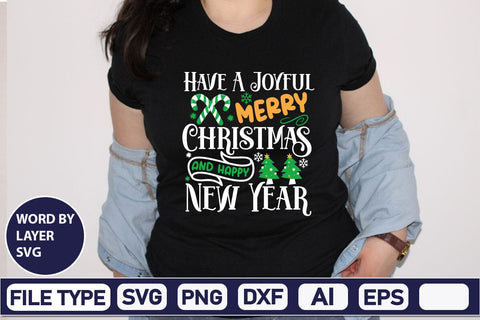Have A Joyful Merry Christmas And Happy New Year SVG Cut File SVG DesignPlante 503 