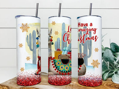 Have a Llamazing Christmas Llama Tumbler PNG, 20oz Skinny Tumbler, Sublimation Designs, Tumbler Wrap, Coffee Tumbler Template, Digital Download Sublimation iStyleDesign 