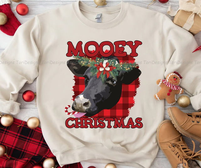 Have a Mooey Christmas PNG Sublimation Design Sublimation ToriDesigns 