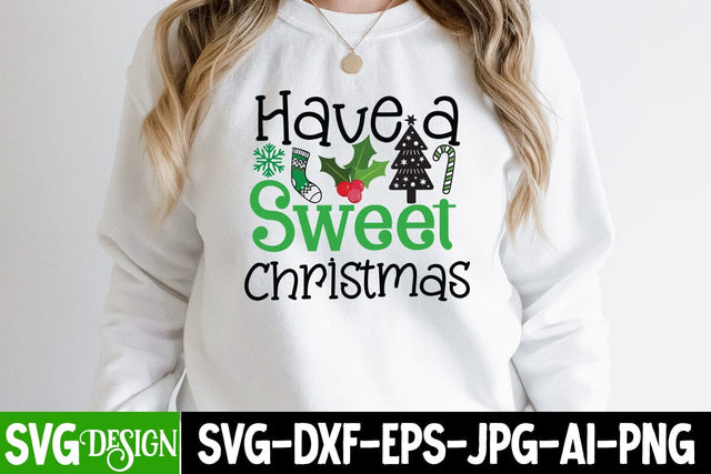 Have a Sweet Christmas SVG Cut File, Have a Sweet Christmas SVG Design, Christmas SVG Design, Christmas SVG Cut File, Christmas SVG Quotes, Merry Christmas SVG Design, Christnmas Sublimation PNG SVG BlackCatsMedia 