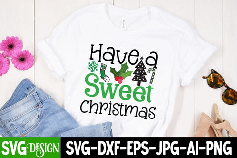 Have a Sweet Christmas SVG Cut File, Have a Sweet Christmas SVG Design, Christmas SVG Design, Christmas SVG Cut File, Christmas SVG Quotes, Merry Christmas SVG Design, Christnmas Sublimation PNG SVG BlackCatsMedia 