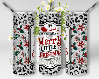 Have Yourself A Merry Little Christmas Design Png, Christmas 20oz Skinny Tumbler, Christmas Leoprad Tumbler Wrap, Holiday Tumbler Template, Digital Downloads Sublimation WillowSageDesign 