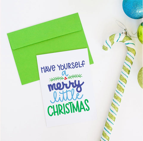 Have Yourself a Merry Little Christmas Hand Lettered Cut File SVG SVG Cursive by Camille 