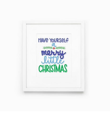 Have Yourself a Merry Little Christmas Hand Lettered Cut File SVG SVG Cursive by Camille 