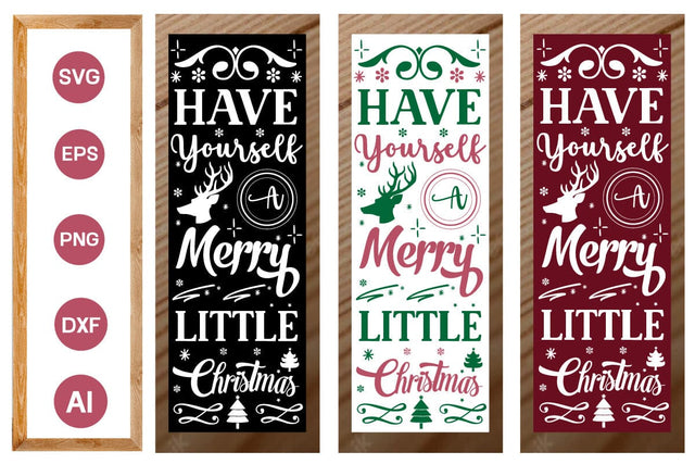 Have Yourself A Merry Little Christmas Porch Sign SVG Cute File SVGs,Quotes and Sayings,Food & Drink,On Sale, Print & Cut SVG DesignPlante 503 
