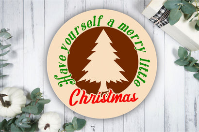 have yourself a merry little Christmas svg round sign SVG BB Type Studios 