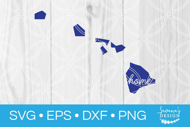 Hawaii State with Home SVG SavanasDesign 