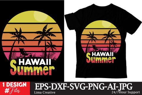Hawaii Summer Retro Sunset ,Summer Sublimation ,Summer Retro Vintage T-shirt DEsign,SUmmer SVG ,Summer Rtero T-shirt DEsign BUndle SVG Insomnia Std 