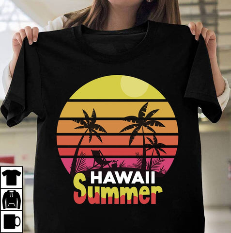 Hawaii Summer Retro Sunset ,Summer Sublimation ,Summer Retro Vintage T-shirt DEsign,SUmmer SVG ,Summer Rtero T-shirt DEsign BUndle SVG Insomnia Std 