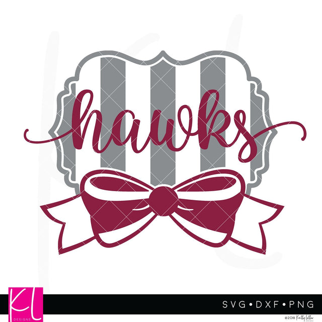 Hawks and Bow Wide Stripe Frame SVG Kelly Lollar Designs 