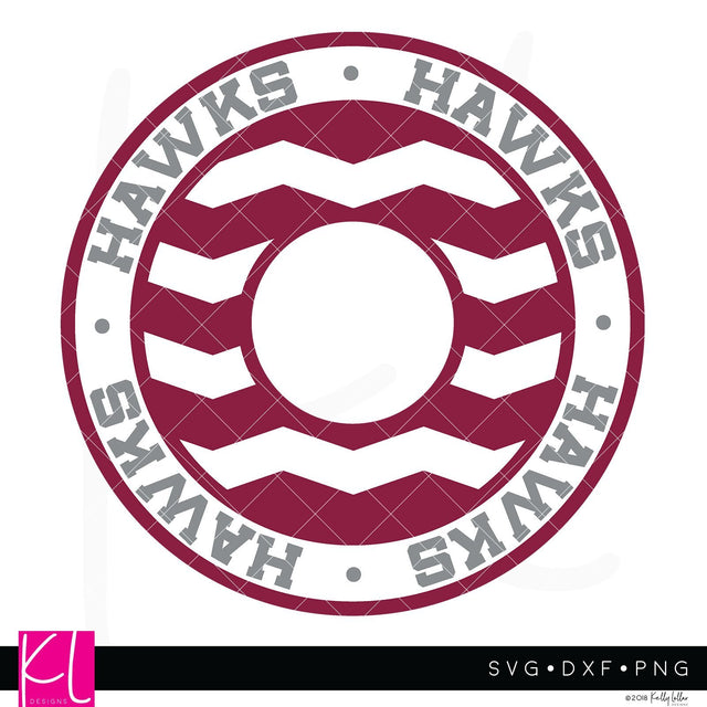 Hawks Chevron Monogram Frame SVG Kelly Lollar Designs 