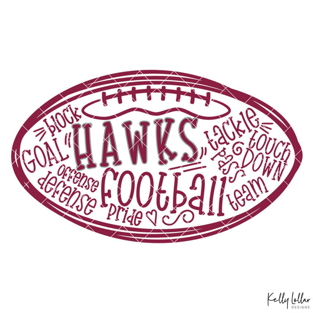 Hawks Football SVG Kelly Lollar Designs 
