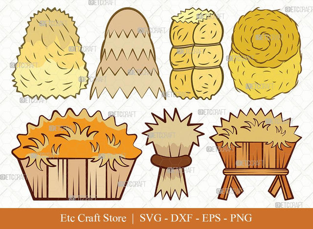 Hay SVG Cut File | Haystack Svg | Farm Svg | Farming Svg | Bundle | Eps | Dxf | Png SVG ETC Craft 