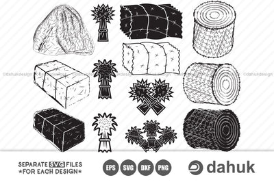 Hay Svg, Hay Clip Art, Bale svg, Farm Svg, Clipart, Straw, Cuttable Design SVG, PNG & eps Designs SVG dahukdesign 