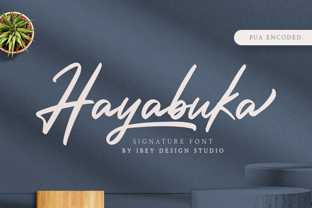 Hayabuka - Signature Font Font Ibey Design 