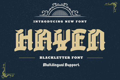 HAYEN Blackletter Font Font twinletter 
