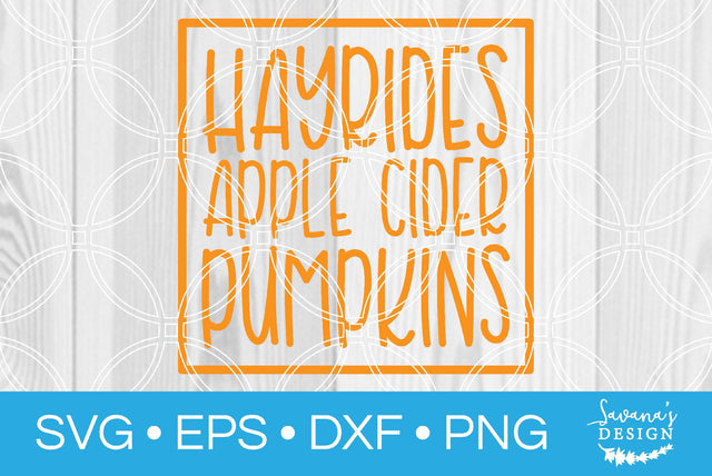 Hayrides Apple Cider Pumpkins SVG SavanasDesign 