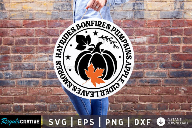 Hayrides.bonfires.pumpkins SVG SVG Regulrcrative 