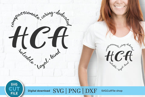 HCA svg, Health Care Aid, HCA heart svg, health care aide, svg dxf png, aid svg, Nurse svg, heart words svg, Cricut svg, appreciation SVG SVG Cut File 