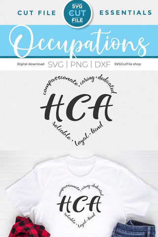 HCA svg, Health Care Aid, HCA heart svg, health care aide, svg dxf png, aid svg, Nurse svg, heart words svg, Cricut svg, appreciation SVG SVG Cut File 