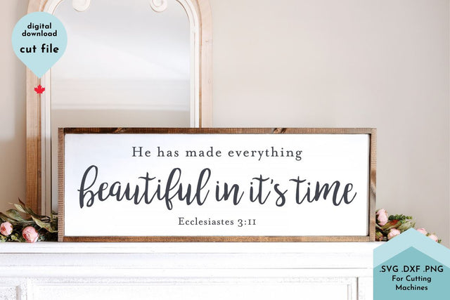 He Has Made Everything Beautiful In It's Time Christian SVG Cut File SVG Lettershapes 