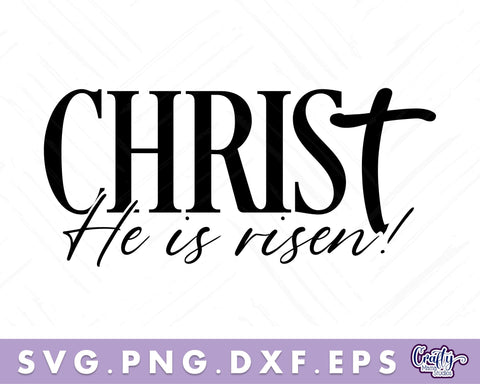 He Is Risen | Christian Easter Svg | Easter Round Sign SVG Crafty Mama Studios 