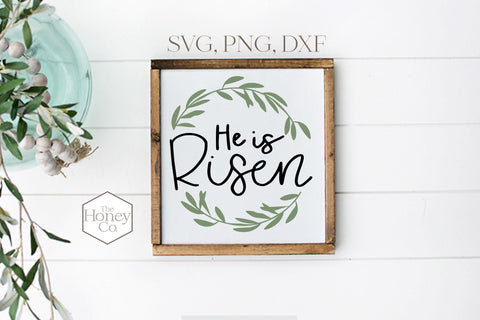 He is Risen Easter SVG Spring Wreath Cut File SVG The Honey Company 