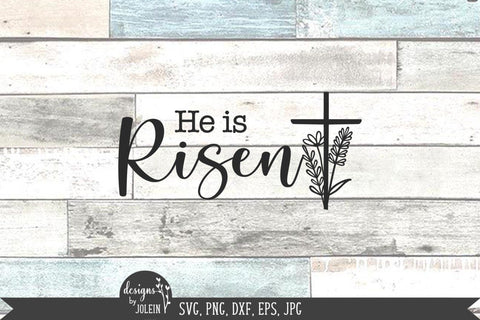 He is Risen floral cross SVG Designs by Jolein 