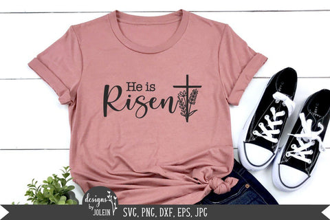He is Risen floral cross SVG Designs by Jolein 
