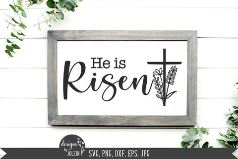 He is Risen floral cross SVG Designs by Jolein 
