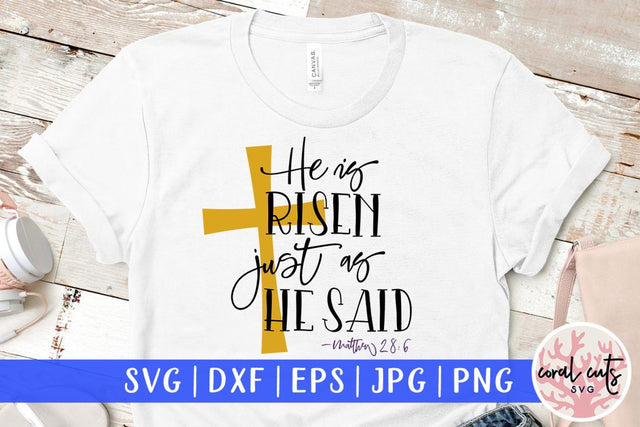 He is risen just as he said – Easter Jesus SVG EPS DXF PNG Cutting Files SVG CoralCutsSVG 