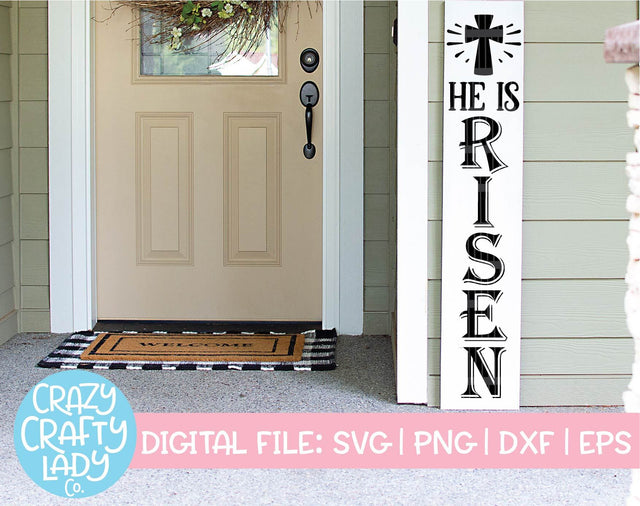 He Is Risen | Porch Sign SVG Cut File SVG Crazy Crafty Lady Co. 