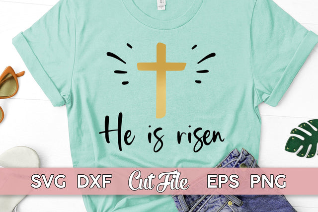 He is Risen SVG, Faith cut file, Christian shirt design SVG Maggie Do Design 