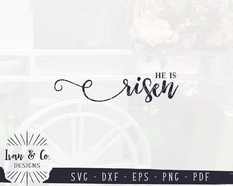 He is Risen SVG Files | Christian Svg | Farmhouse Decor Svg | Bible Verse Svg | Easter Svg | Commercial Use | Digital Cut Files (1162466739) SVG Ivan & Co. Designs 