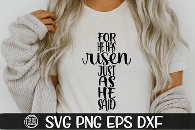 HE IS RISEN SVG - JUST AS HE SAID - CROSS SVG - EASTER SVG SVG On the Beach Boutique 