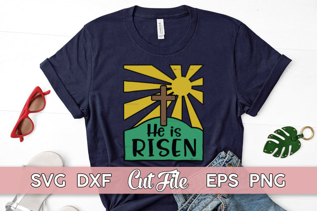 He Is Risen SVG, religious Easter shirt | Easter Sunday SVG SVG Maggie Do Design 