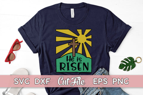 He Is Risen SVG, religious Easter shirt | Easter Sunday SVG SVG Maggie Do Design 