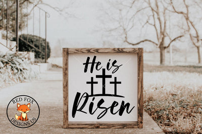 He Is Risen With Crosses | Easter Design | SVG PNG DXF Cut SVG RedFoxDesignsUS 
