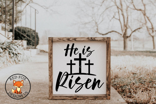 He Is Risen With Crosses | Easter Design | SVG PNG DXF Cut SVG RedFoxDesignsUS 