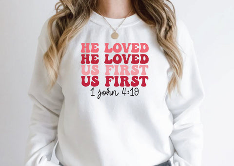 he loved us first 1 john 4:19 retro SVG sk.swapon Roy 