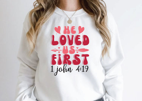 he loved us first 1 john 4:19 retro SVG sk.swapon Roy 