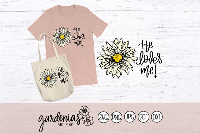 He Loves Me Daisy / Religious SVG Gardenias Art Shop 