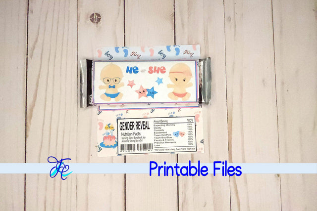 He or She Candy Bar Wrapper 3D Paper Family Creations 