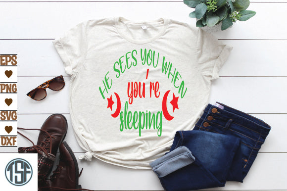 He sees you when you're sleeping SVG thesvgfactory 